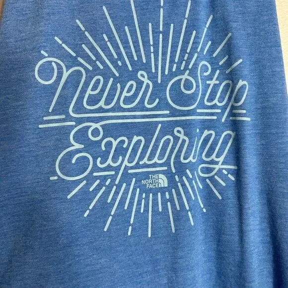 The North Face Never Stop Exploring Racerback Tank Top Athletic Workout Blue M - Picture 4 of 4